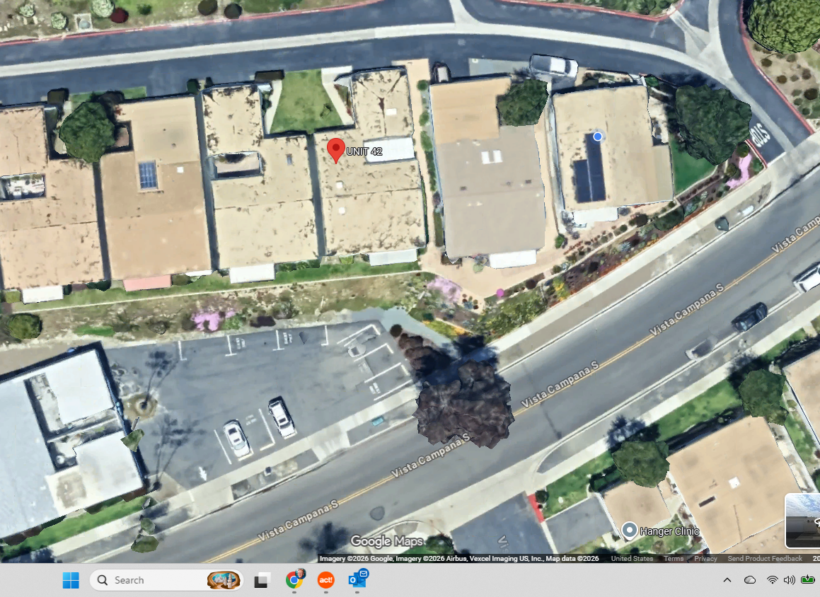 House exterior at 3808 Vista Campana S Unit 42 in Oceanside, California (parking and directions reference photo)